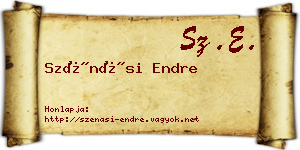 Szénási Endre névjegykártya